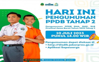 PENGUMUMAN HASIL SELEKSI PPDB TAHAP 2 SMA NEGERI 2 BOGOR